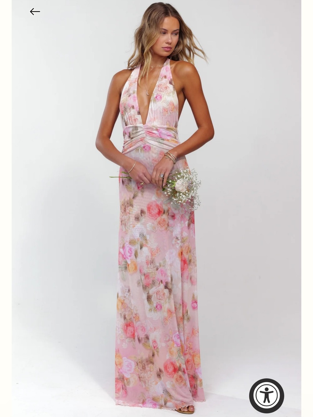 RESA One-Shoulder Floral Maxi Dress - Pink